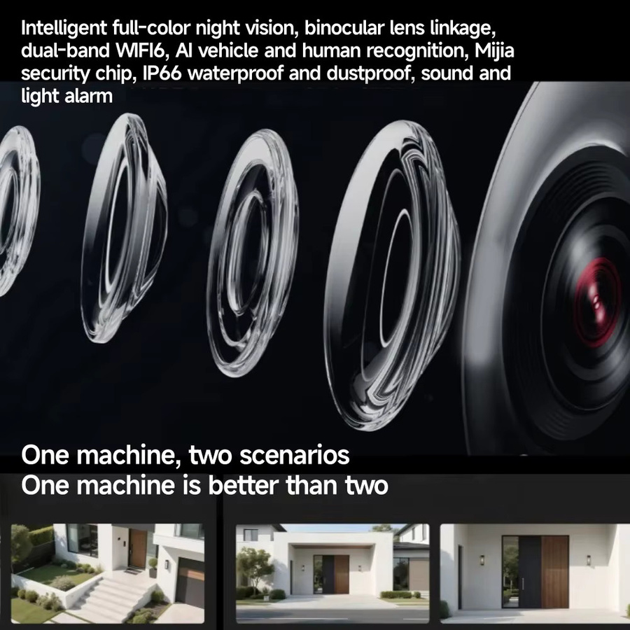 Xiaomi Outdoor Kamera mit Dual Objektiv 5 MP 3K HD Dual View Überwachung, Wetterfest IP66, Weiß - Bild 3