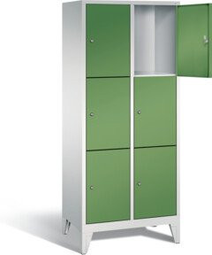 C+P Garderobenschrank Classic in Resedagrün und Lichtgrau mit Schloss, H x B x T: 185 x 81 x 50 cm - Bild 1