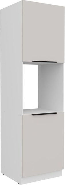 Küchen Hochschrank COMO in Kaschmir und Weiß mit Einlegeböden und Schwenktüren, Breite: 60 cm - Bild 1