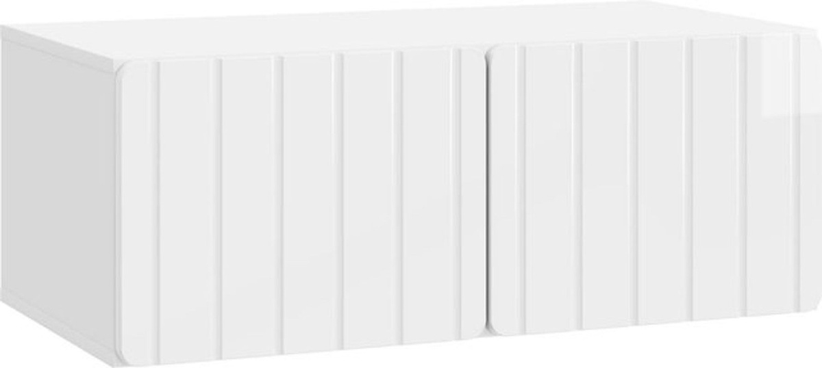 Modern Wandmontierter TV-Schrank vidaXL in Hochglanz Weiß mit Drehtüren, B/H/T: 78,5 x 41 x 30 cm - Bild 1