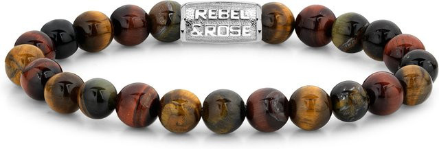 Rebel & Rose Armband, Edelstahl, Tigerauge, Herren - Bild 1