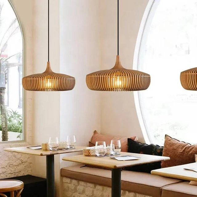 JOYINLED Moderne Pendelleuchte aus natürlichem Walnussholz für Esszimmer und Wohnzimmer - Bild 1