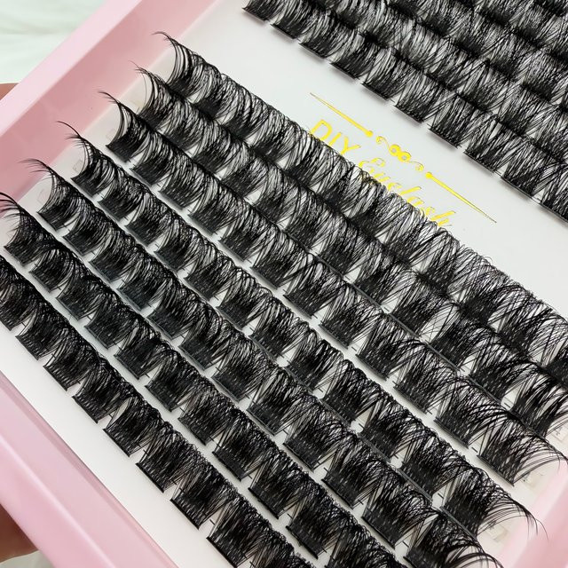 JIEFUXIN D Curl Lash Clusters Wimpernverlängerung, 8–16 mm, Black, Natürlich - Bild 1