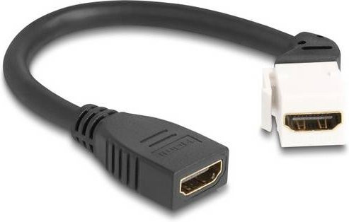 Delock HDMI Anschlusskabel HDMI-A Buchse 0,2 m in Weiß und Schwarz mit vergoldeten Steckkontakten für 8K UHD - Bild 1