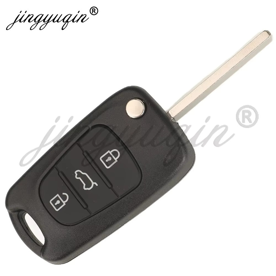 Jingyuqin Auto Fernbedienung Schlüssel für Kia Venga, 433 MHz ASK ID46 Flip Fob, Schwarz - Bild 3