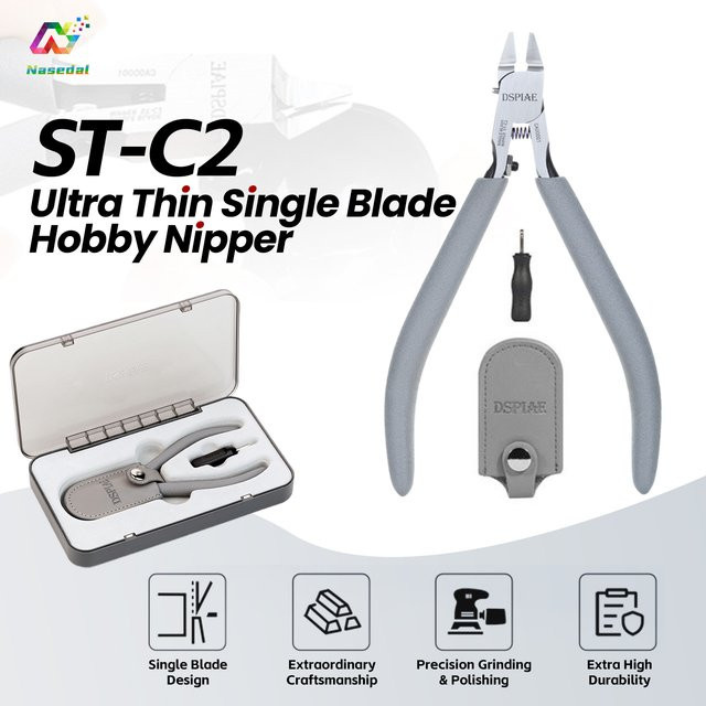 DSPIAE ST-C2 Ultradünne Single Blade Nipper Präzisionszange aus Carbonstahl in Grau für Gundam Modellbau und DIY Montage - Bild 1