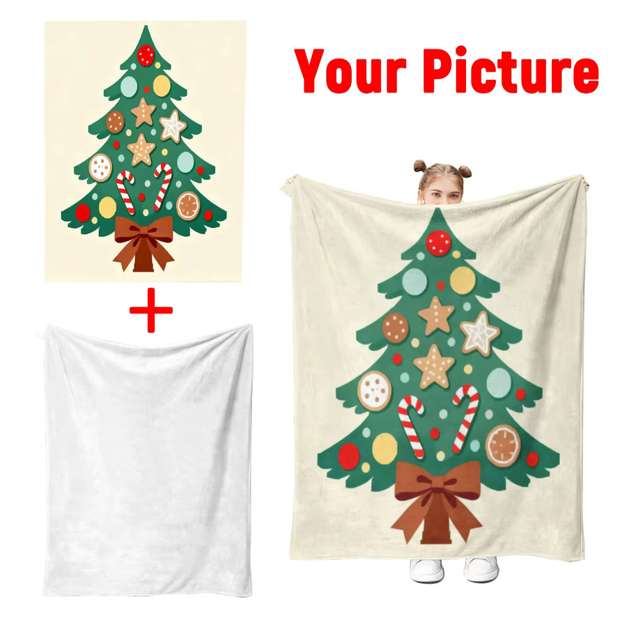 SRH Personalisierte Winter-Plüsch-Fleece-Decke mit individuellem Foto, extra dick und weich, Multicolour - Bild 2