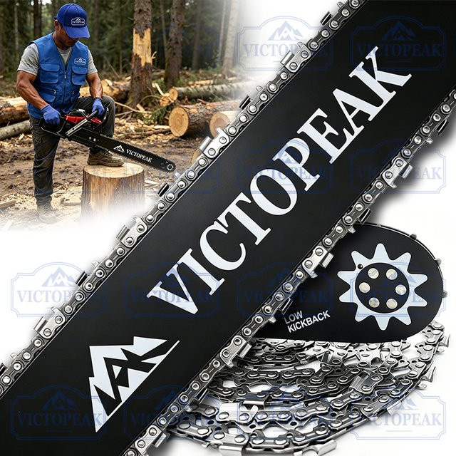 Victopeak Kettensägenkette und Führungsschwert Set, 22 Zoll, Schwarz, Teilung 22 Zoll, Antrieb 0,325 Zoll, Treibglied 0,058 Zoll - Bild 1