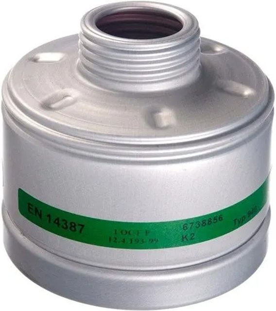 Dräger Gasfilter 940 K2 für Gasmasken mit Rd40 Anschluss in Silber - Bild 1