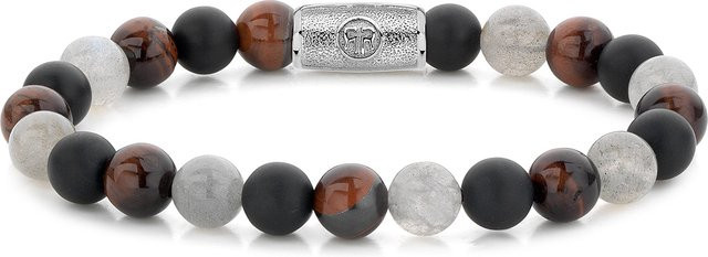 Rebel & Rose Armband, Schwarz, Labradorit, Onyx, Tigerauge, Herren - Bild 1