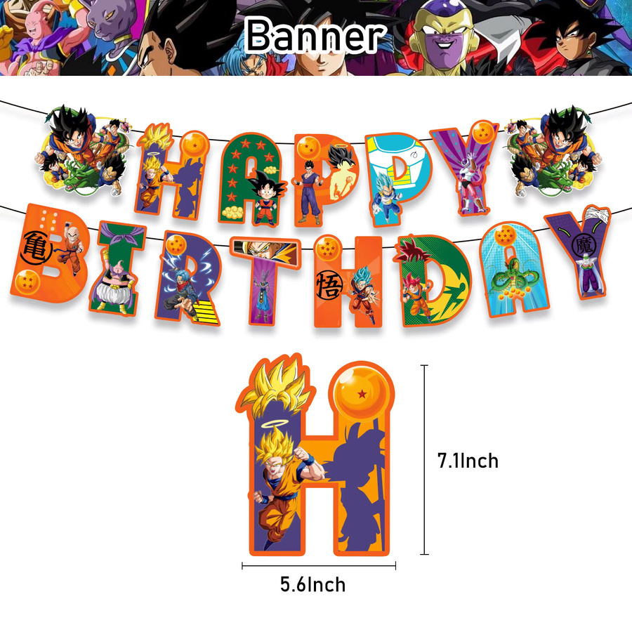 Bandai Dragon Ball Partydekoration mit Wimpelketten und Spiralballons in Mehrfarbig für Geburtstag und Feierlichkeiten - Bild 2