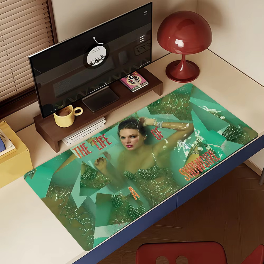 S-SwiftES Showgirl Mauspad XXL Schreibtischunterlage aus Gummi mit rutschfester Oberfläche und verriegelbarem Rand für PC und Laptop - Bild 4
