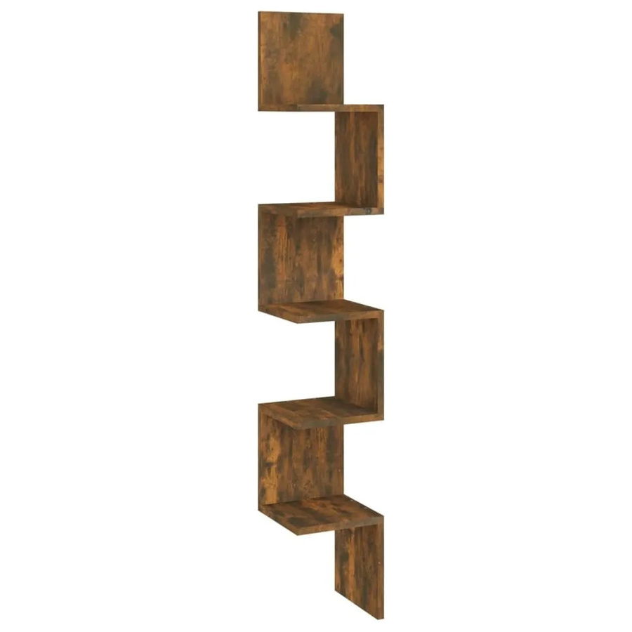 vidaXL Wand-Eckregal aus Holzwerkstoff in Räuchereiche, B/T/H: 20 x 20 x 127,5 cm - Bild 2