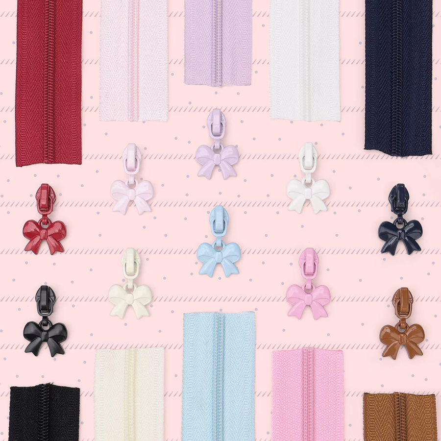 Changsons Set aus Nylon-Reißverschlüssen und Reißverschlussgriffen im Bogen-Stil aus Kunststoff, 5 Yards und 10 Griffe - Bild 2