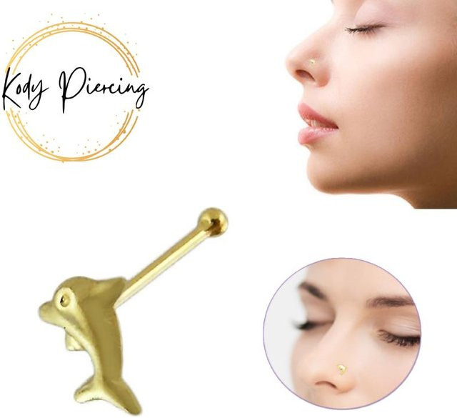 KODY Nasennadel Dolphin Ball End, 375 Gold, Damen - Bild 1
