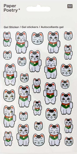 Rico Design Paper Poetry Gelsticker Jardin Japonais Winkekatzen in Mehrfarbig - Bild 1