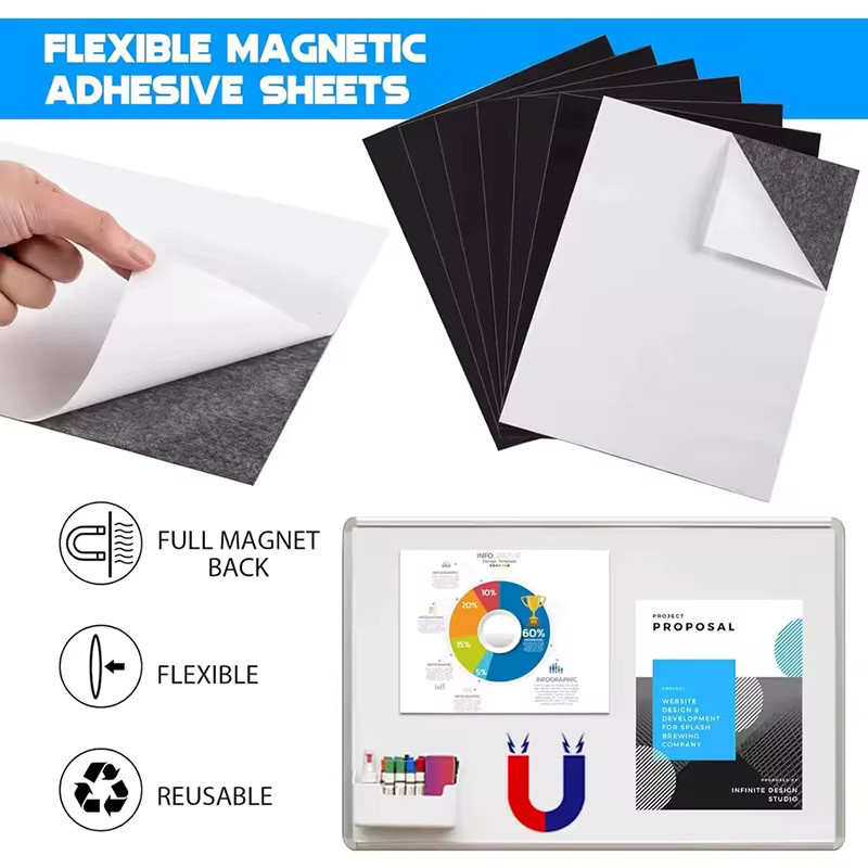 Selbstklebende flexible Gummi-Magnetmatte im A4-Format für DIY-Projekte und kreative Dekorationen - Bild 2