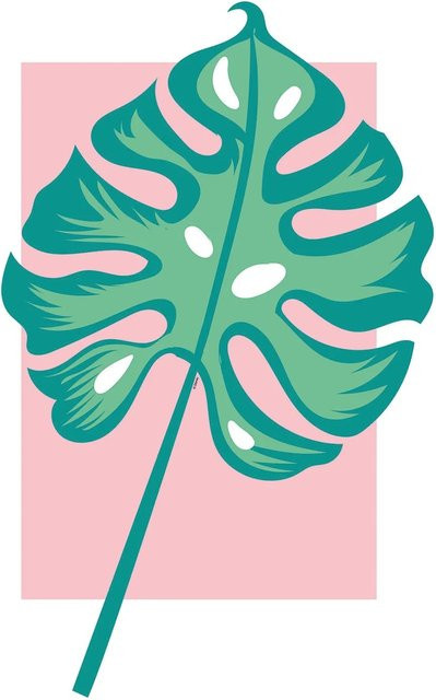 Komar Wandbild Minnie Mouse Leaf Paper Poster, Multicolor, Breite: 50 cm, Höhe: 70 cm - Bild 1