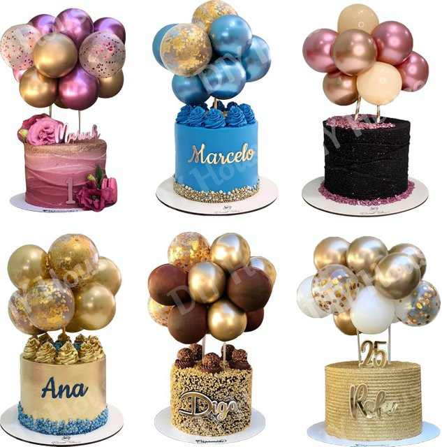 10 Stück Metall Ballon Kuchen Topper in Wolkenform für Geburtstag, Hochzeit und Party, Durchmesser: 12,7 cm - Bild 1