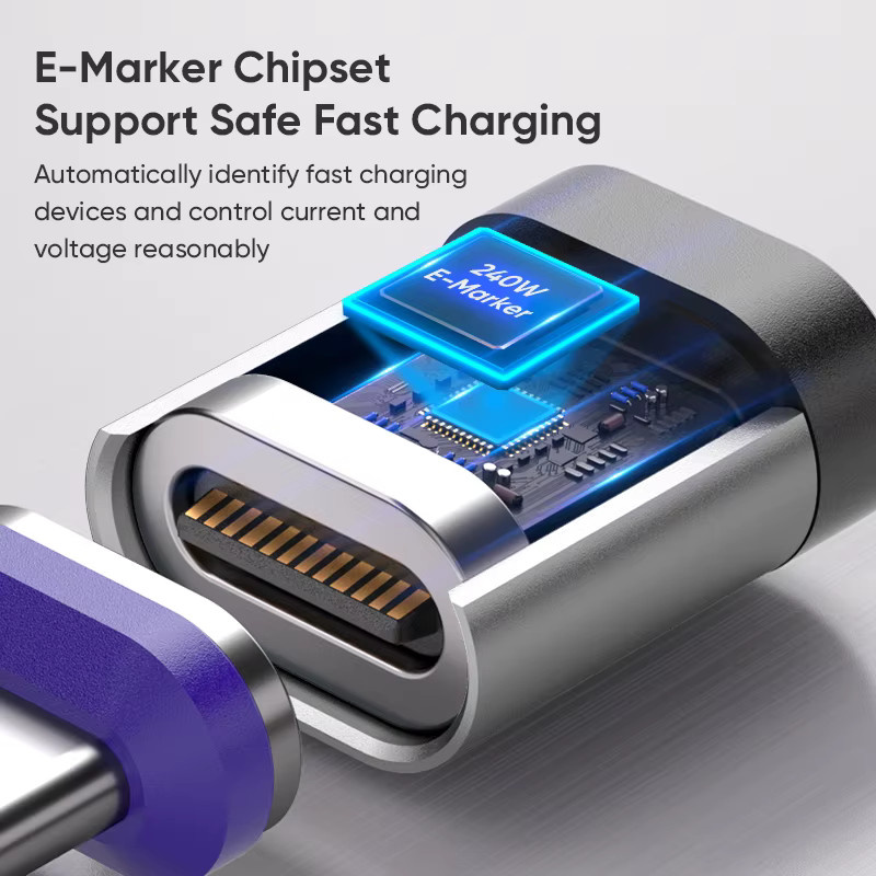 AUFU Magnetischer USB-C Adapter 24Pin 240W mit Thunderbolt 3 und USB4.0 Unterstützung für 8K Schnellladen und OTG - Bild 5