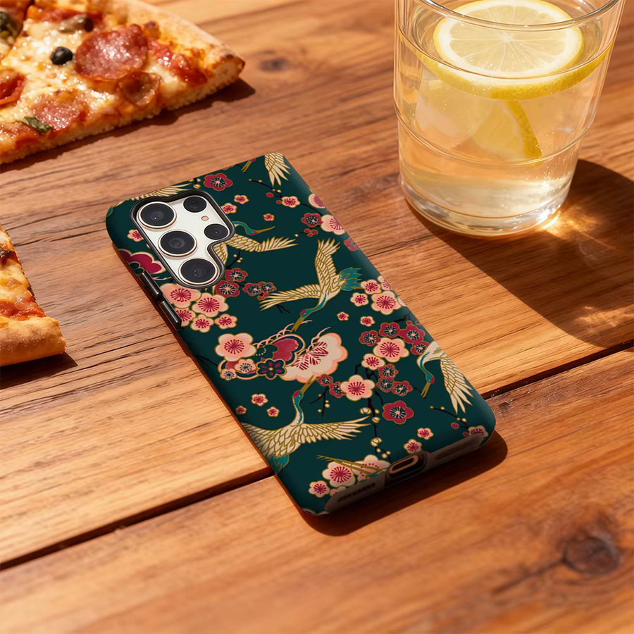 Potdemiel Crane Blossom Breeze Handyhülle für Samsung Galaxy S25 Ultra, S24 und S23 Ultra Plus, stoßfeste doppellagige Rückseite, multicolour - Bild 3