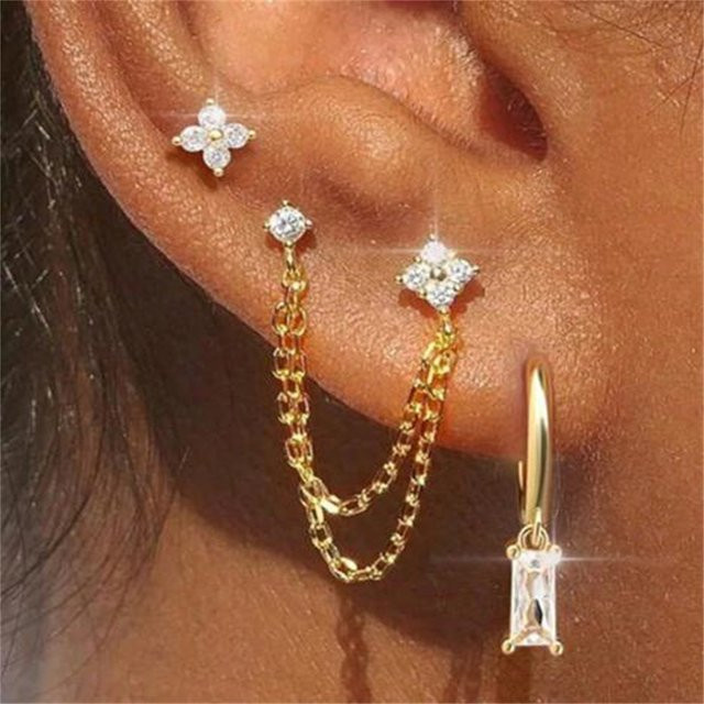 ZAKOL Schmuck-Set, Ohrstecker, Edelstahl, Gold, Kristall, Damen - Bild 1