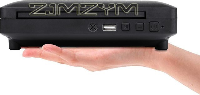 Tragbarer Mini-DVD-Player von ZJMZYM in Schwarz mit USB- und HDMI-Anschluss zur Wiedergabe von CD, VCD und DVD - Bild 1