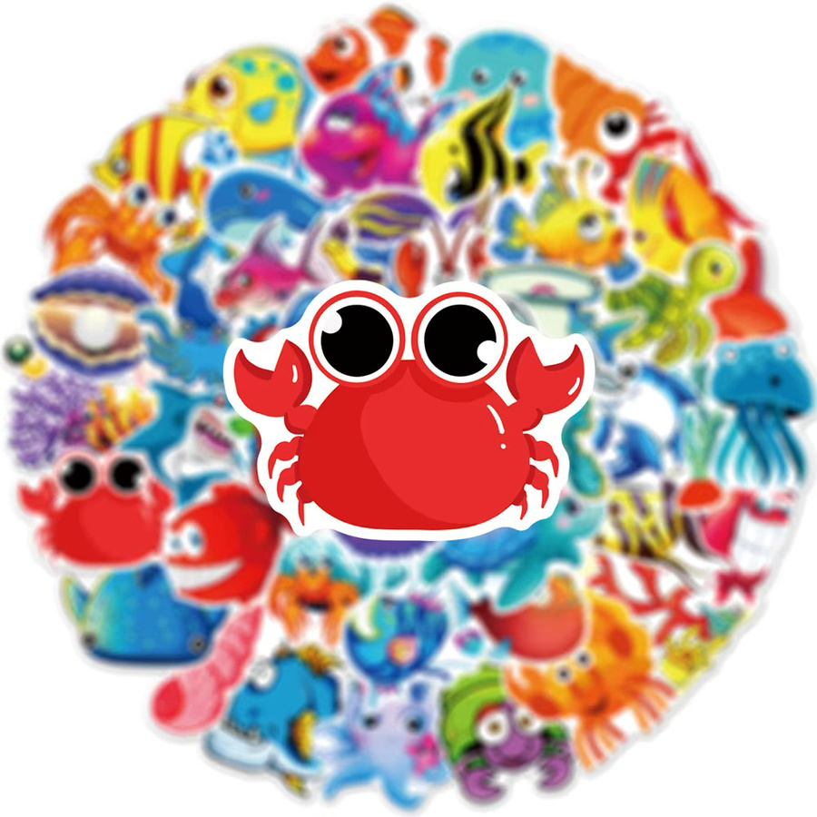 Rspctou Kawaii Meerestiere Cartoon Aufkleber, Wasserdicht, 10/30/50 stücke - Bild 2
