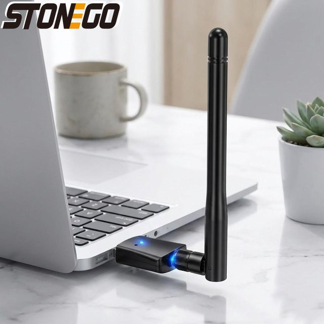 STONEGO AC600 USB WLAN-Adapter Dual-Band 2,4 GHz und 5 GHz Drahtloser Netzwerk-Dongle in Schwarz für PC, Mac, Linux und Windows - Bild 1