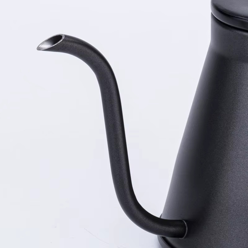 Kanone Kaffeekessel aus Edelstahl 304 in Silber und Schwarz mit 1,2 l Volumen und langem Auslauf zur Temperaturregelung für Tee und Kaffee - Bild 3