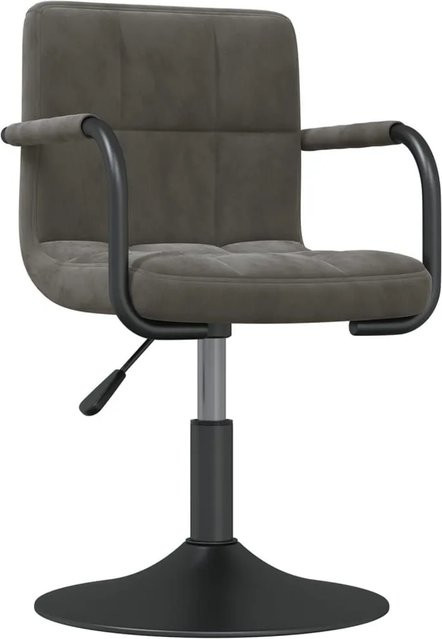 vidaXL Barhocker mit Samtbezug in Dunkelgrau, B/T/H: 48 x 47 x 85,5 cm - Bild 1