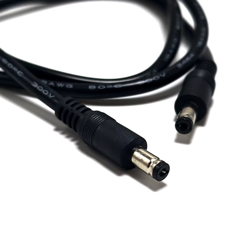 JCD DC5,5 x 2,1 mm Adapterleitung auf DC5,5 x 2,1 mm Stecker auf Stecker, 18AWG, Schwarz, Länge: 5,5 m - Bild 3