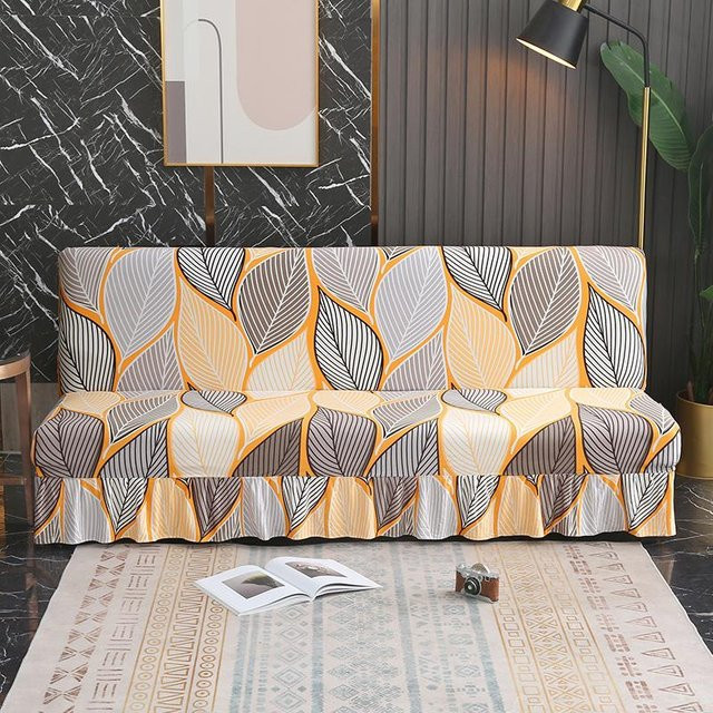 Waschbarer dehnbarer Futonbezug mit Schürze von Yiran bag, bedruckter Klappsofa-Bezug für Sofas, Mehrfarbig - Bild 1