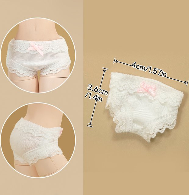 XiDonDon Höschen, weiße Spitzenhöschen mit Schleife, Puppenzubehör - Bild 1