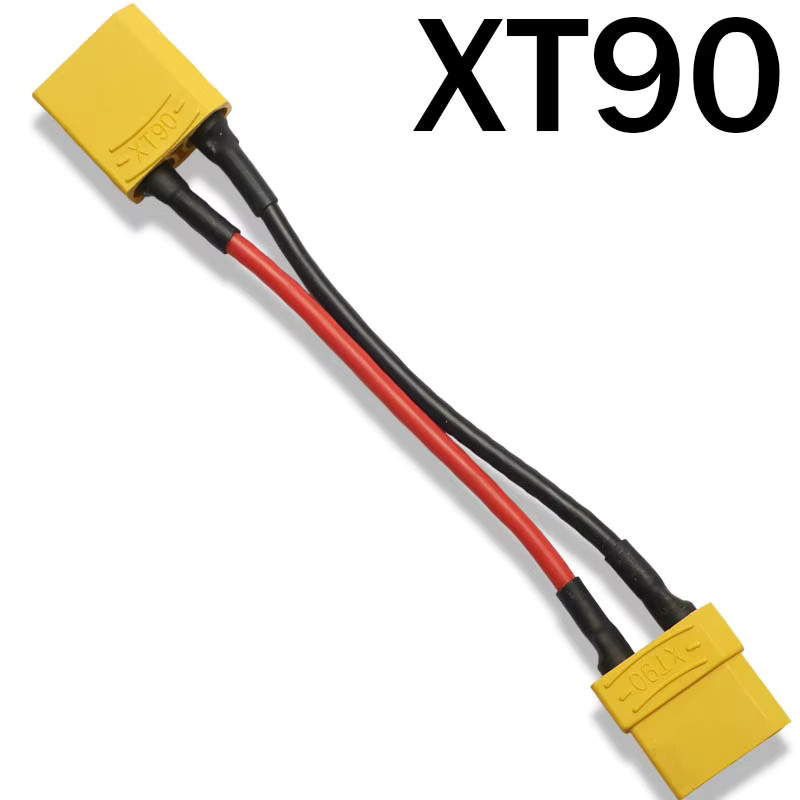 XT90 Stecker auf XT90 Buchse Adapter mit 10 cm 14AWG Silikonkabel in Gelb für FPV RC Auto und Drohnen - Bild 2