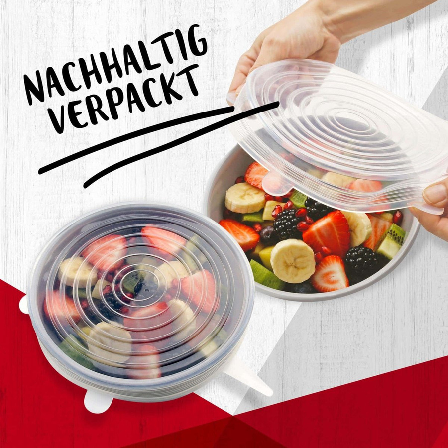 Fackelmann Frischhaltedeckel 3-teilig aus Silikon, transparent, luftdicht und auslaufsicher - Bild 2