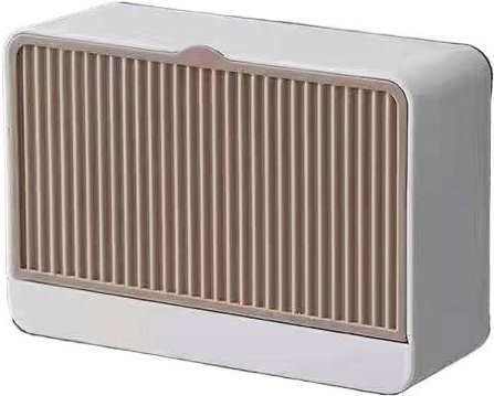 NATAWA Wand-Seifenbox mit Deckel und Doppelgitter in Beige - Bild 1