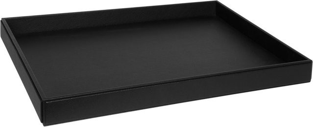 Corby Highland Willkommenstablett in Schwarz aus Leder, Breite: 45,7 cm, Höhe: 4,5 cm - Bild 1
