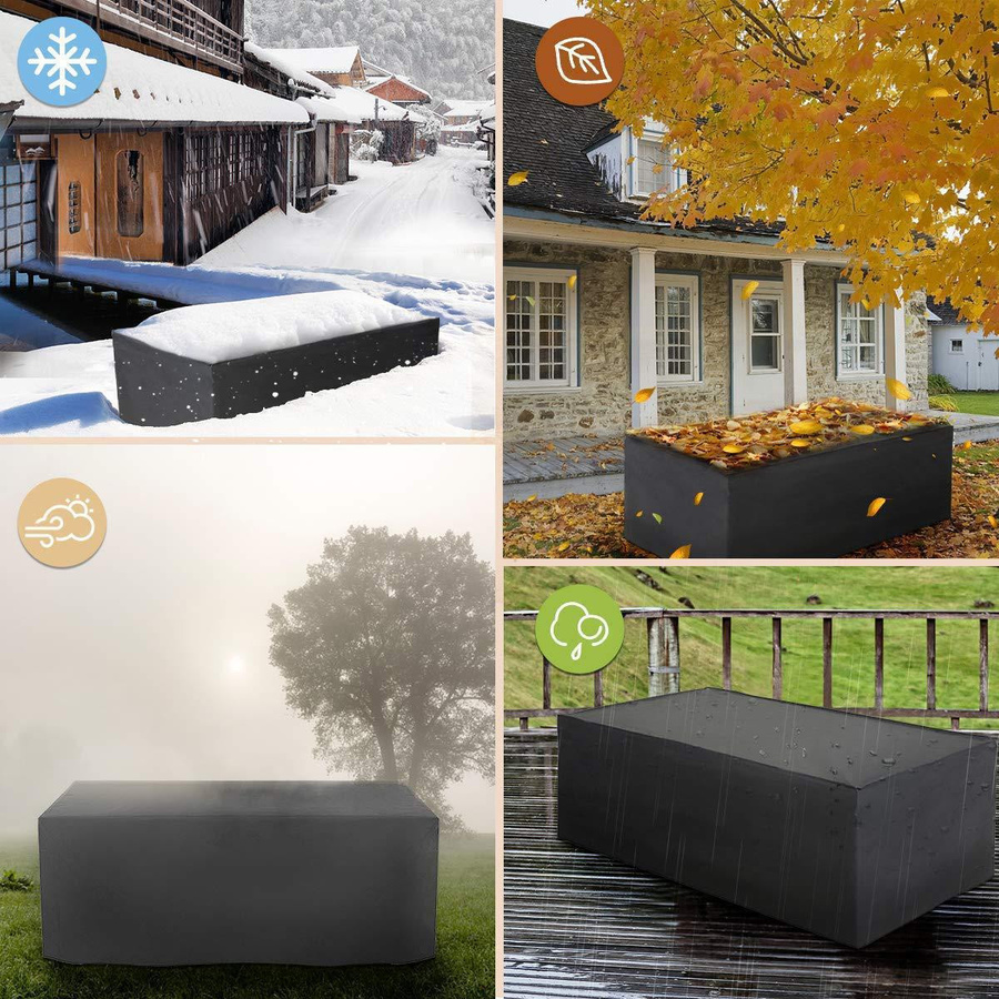Value Vault Staubschutzhülle für Gartenmöbel aus wasserdichtem 210D Oxford-Gewebe, Farbe: Silber, B/T/H: 150 x 130 x 90 cm - Bild 2