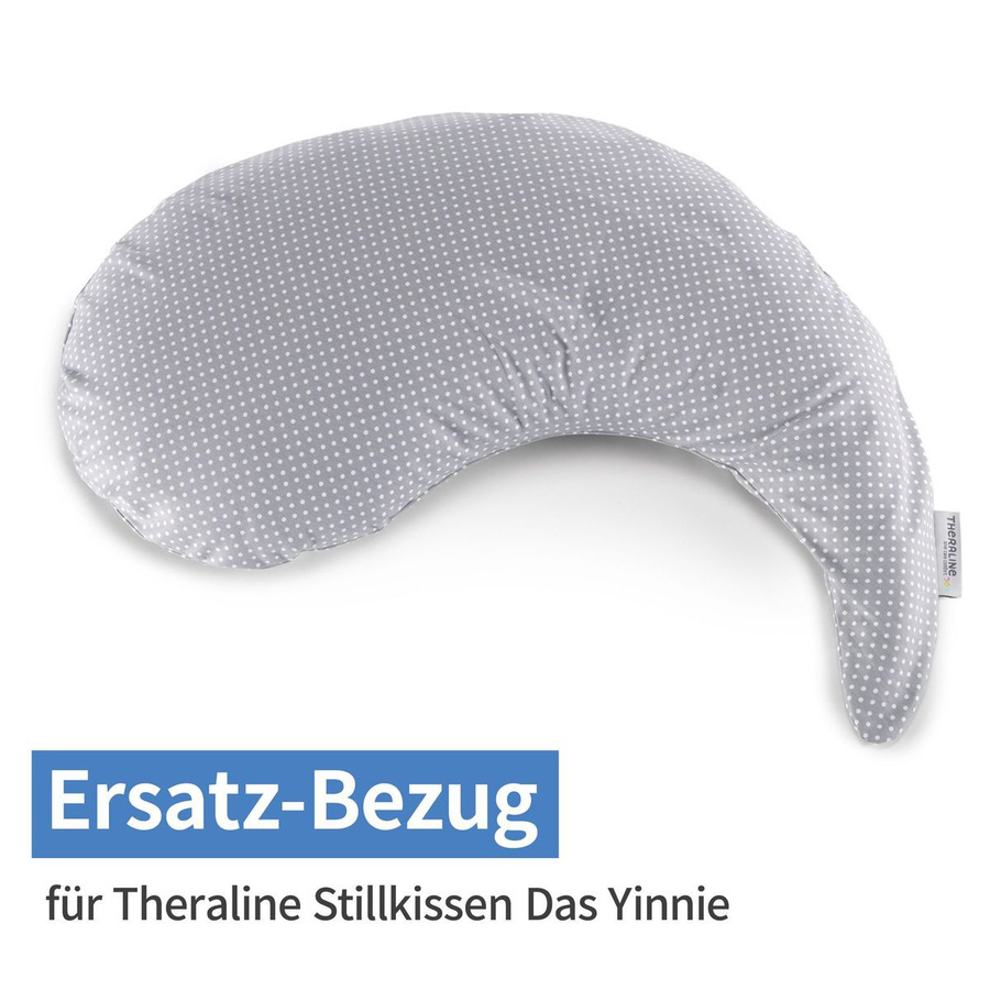 Theraline Ersatzbezug für Stillkissen Das Yinnie, Farbe: Grau, Muster: Punkte, Material: Baumwolle, OEKO-TEX Standard 100, Länge: 135 cm - Bild 1