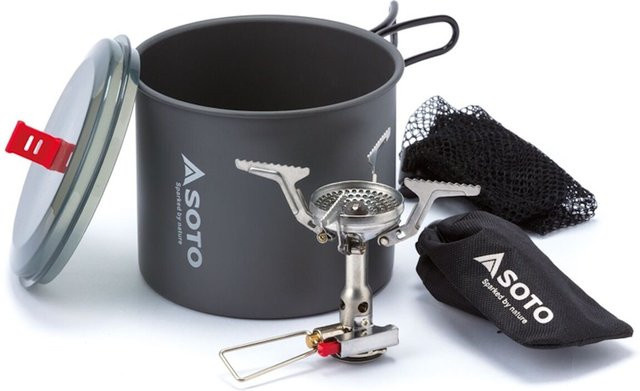 SOTO Amicus Piezo Gaskocher mit New River Pot in Anthrazit - Bild 1
