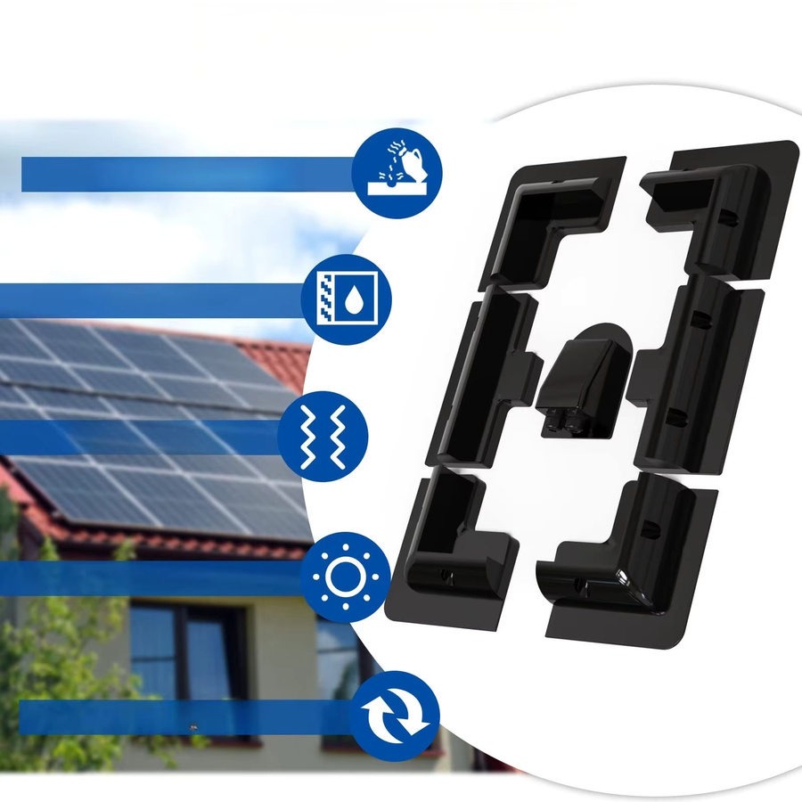 Solarmodul-Montagehalterung Eckset für Wohnwagen in Schwarz mit UV-Schutz - Bild 4