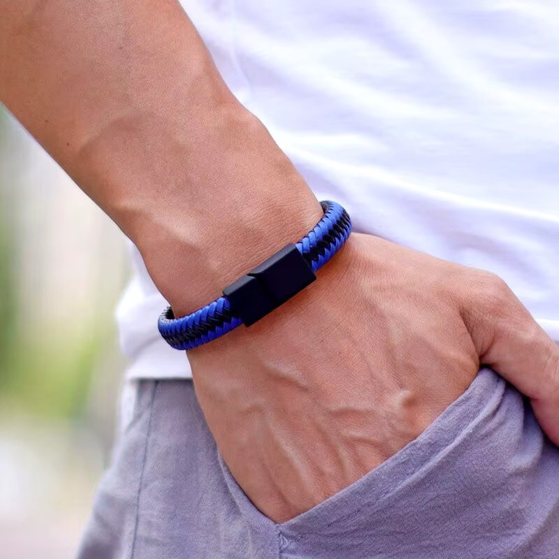 Noter Leder Armband, Schwarz, Herren, Punk - Bild 2