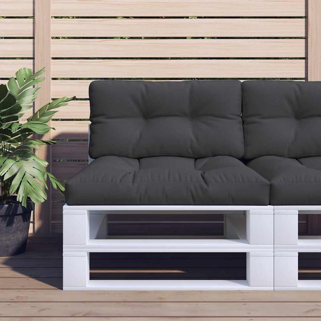 vidaXL Palettenkissen 2-teiliges Set Schwarz aus wasserabweisendem Polyester - Bild 3