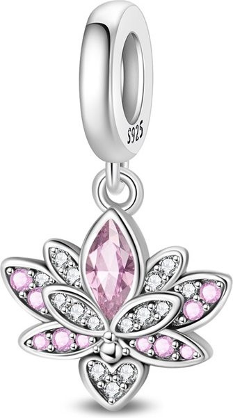 Lotus Charm Anhänger 925 Silber, Zirkonia, Damen - Bild 1