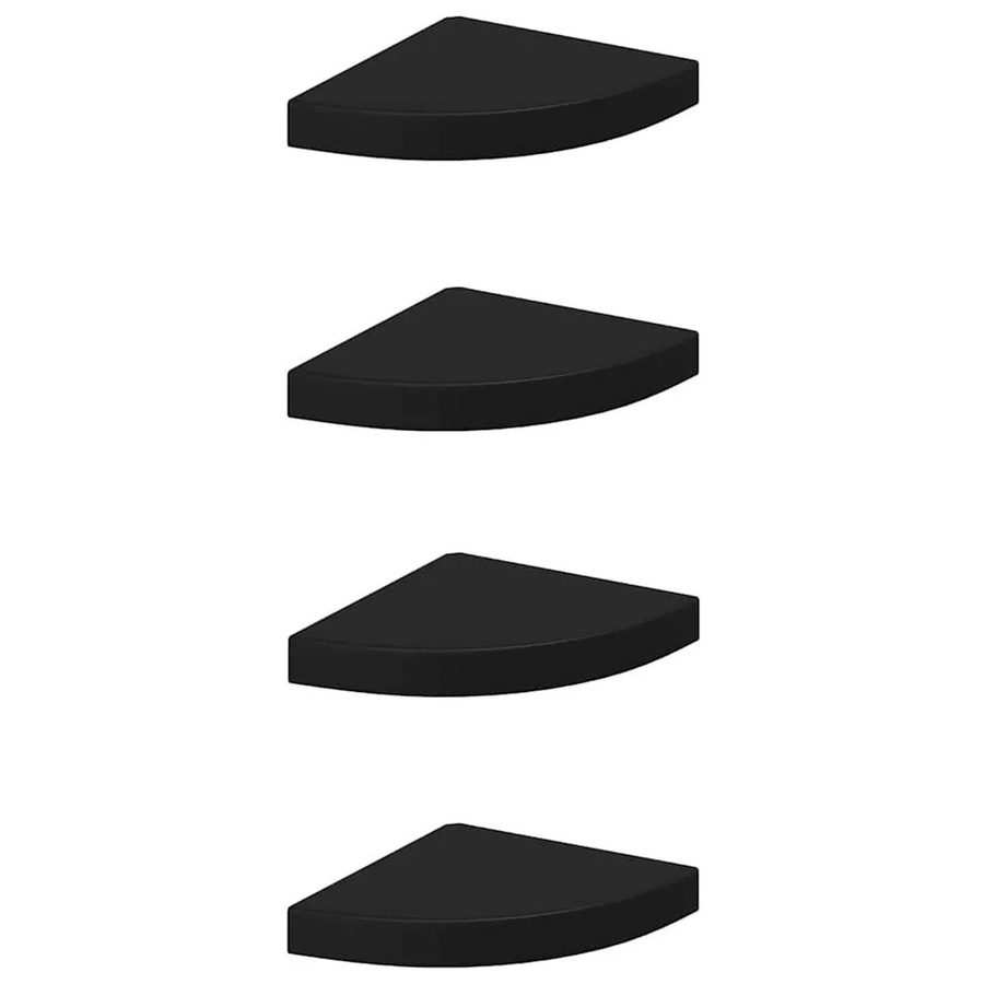 vidaXL Eck-Schweberegale 4er Set Schwarz aus MDF, B/T/H: 25 x 25 x 3,8 cm - Bild 2