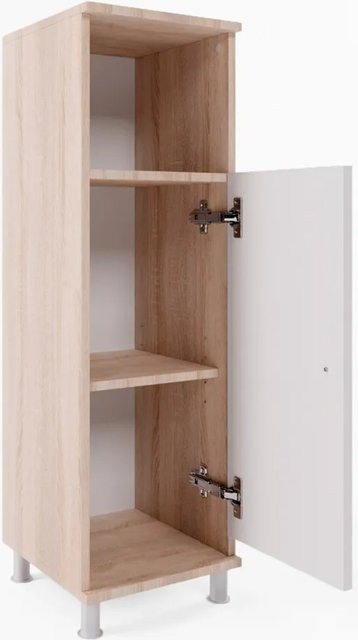 Vicco Badschrank Fynn Eiche Sonoma Weiß, Beistellschrank mit Regalfächern, Breite: 30 cm, Höhe: 95 cm - Bild 1