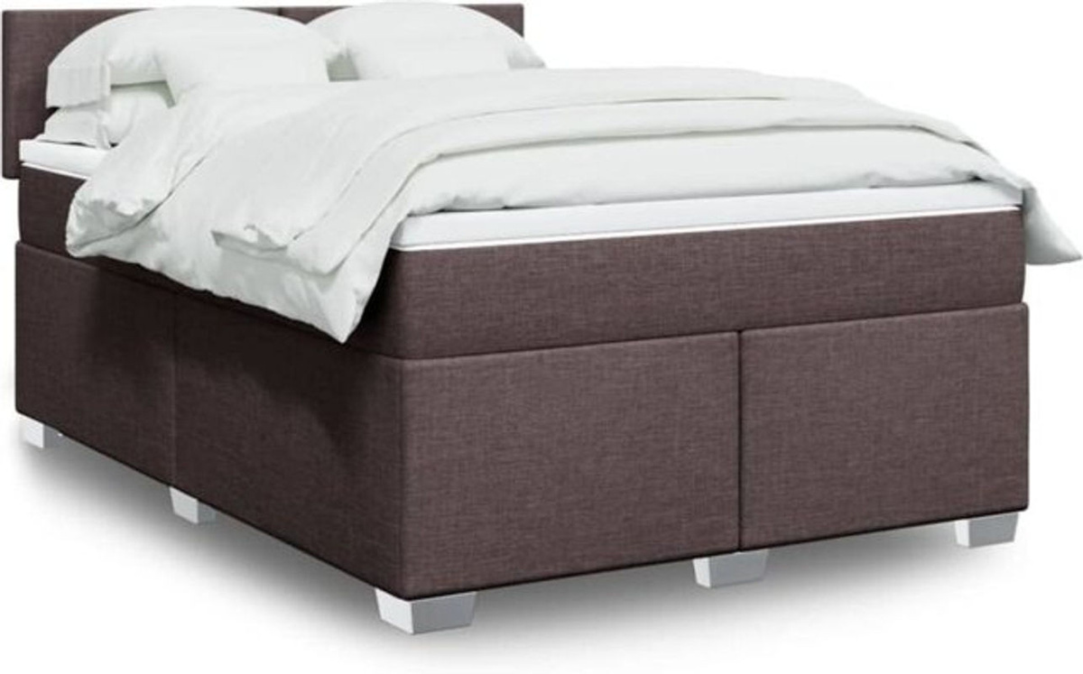 Vidaxl Boxspringbett mit Matratze aus Stoff in Braun, B/T/H: 140 x 200 cm - Bild 1