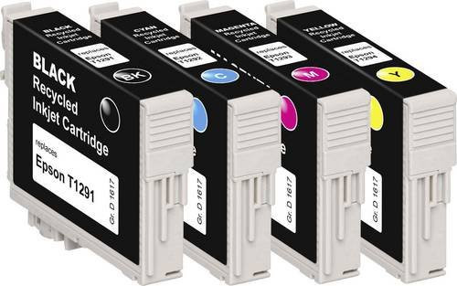 Basetech Tintenpatronen Kombi-Pack BTE125 kompatibel mit Epson T1291, T1292, T1293, T1294 in Schwarz, Cyan, Magenta und Gelb - Bild 1