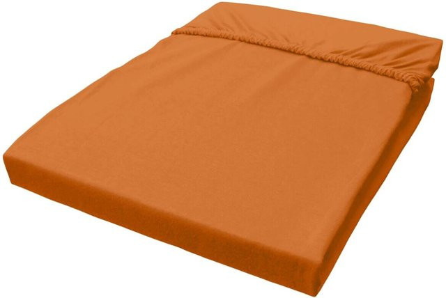 Pocoline Jersey Spannbetttuch aus Baumwolle in Rost, B/H/T: 150 x 28 x 200 cm - Bild 1